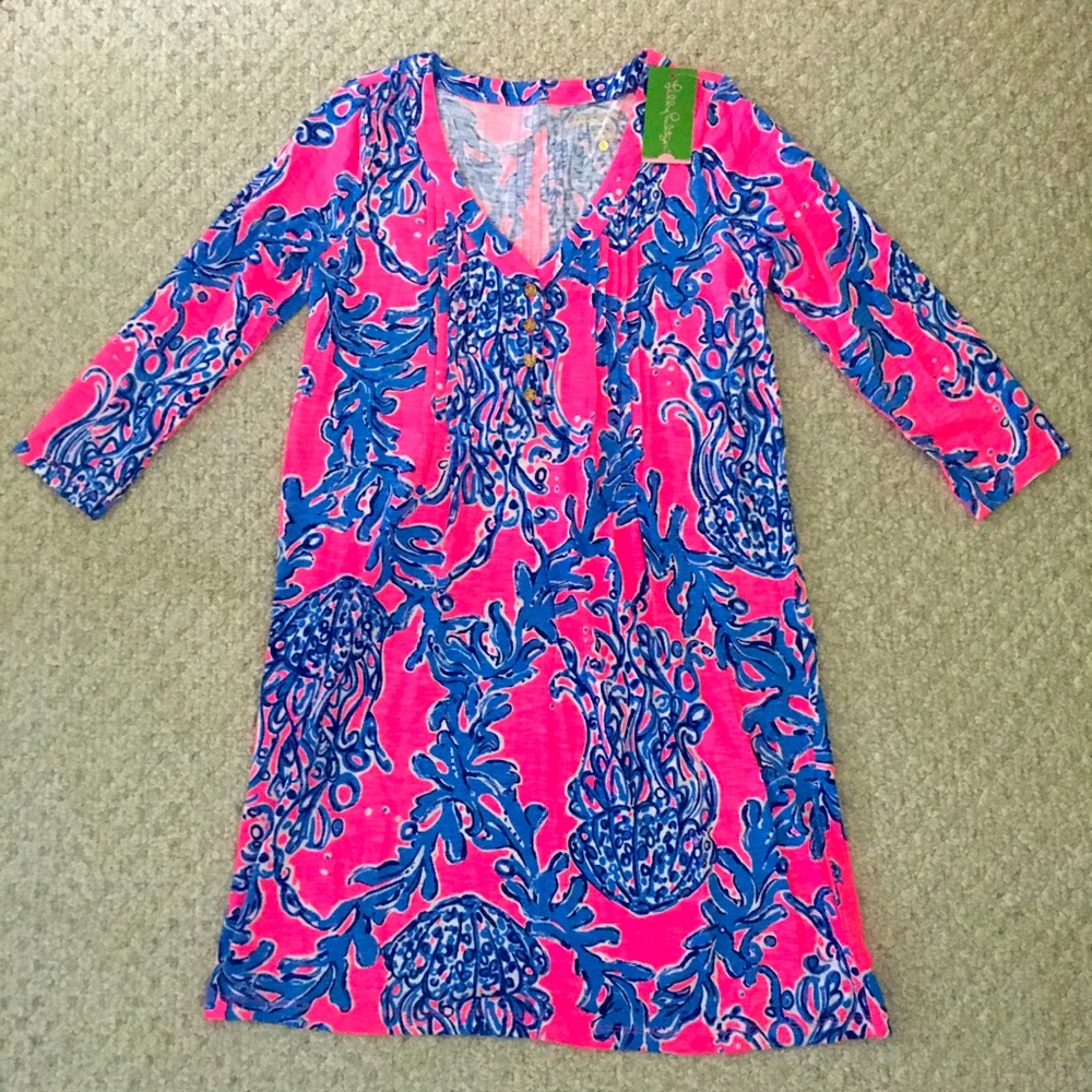 Lilly Pulitzer Sleeved Essie Jellyfish Dress
